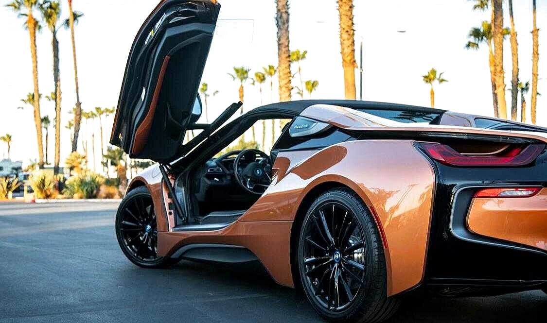 BMW I8 Roadster 2019 Gold rent in Los Angeles