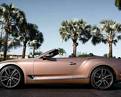 Rent Bentley GTC Mulliner Gold in Los Angeles