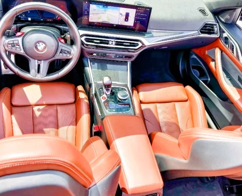 bmw m4 competition 2024 cabrio interior red 2