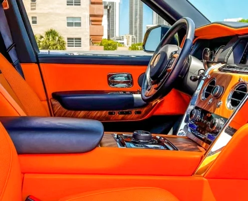 Yellow Rolls-Royce Cullinan interior